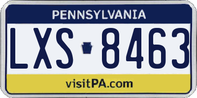 PA license plate LXS8463