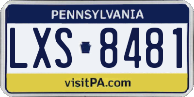PA license plate LXS8481