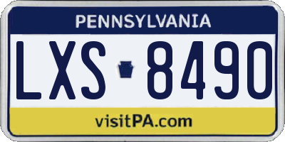 PA license plate LXS8490