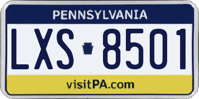 PA license plate LXS8501