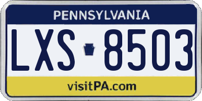 PA license plate LXS8503