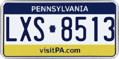 PA license plate LXS8513
