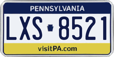 PA license plate LXS8521