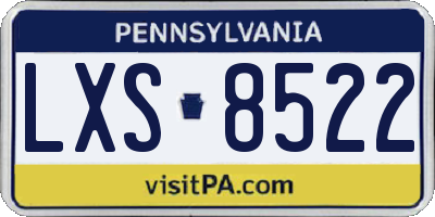 PA license plate LXS8522