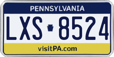 PA license plate LXS8524