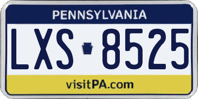 PA license plate LXS8525