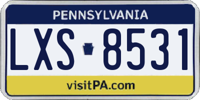 PA license plate LXS8531
