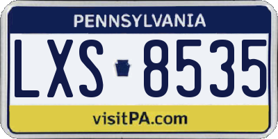 PA license plate LXS8535