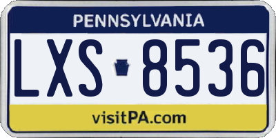 PA license plate LXS8536