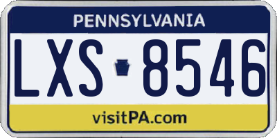 PA license plate LXS8546