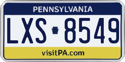 PA license plate LXS8549