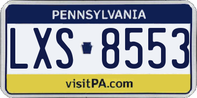 PA license plate LXS8553