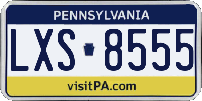 PA license plate LXS8555