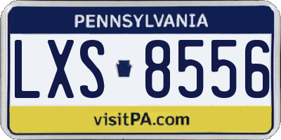 PA license plate LXS8556