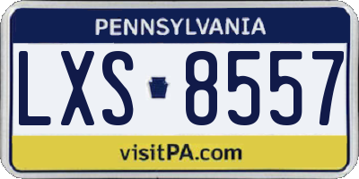 PA license plate LXS8557