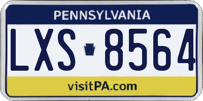 PA license plate LXS8564