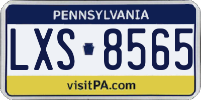 PA license plate LXS8565