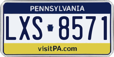 PA license plate LXS8571