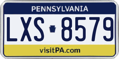 PA license plate LXS8579