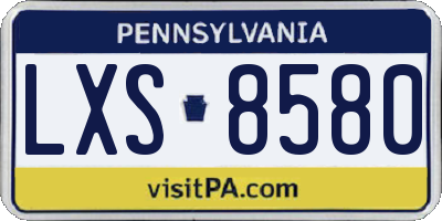 PA license plate LXS8580