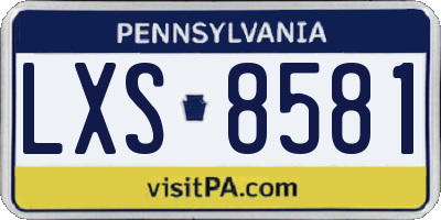 PA license plate LXS8581