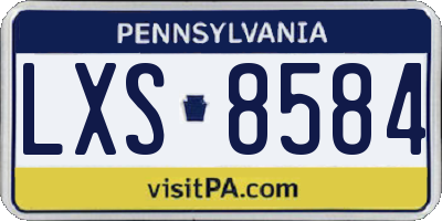PA license plate LXS8584