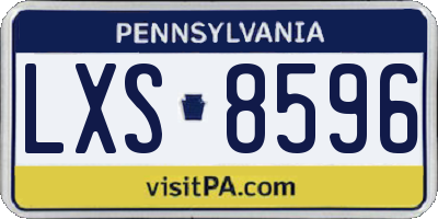 PA license plate LXS8596