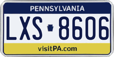 PA license plate LXS8606