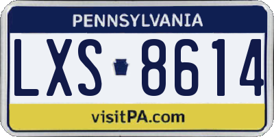PA license plate LXS8614
