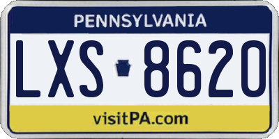 PA license plate LXS8620