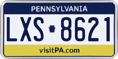 PA license plate LXS8621