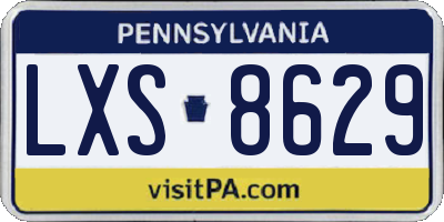 PA license plate LXS8629