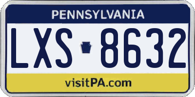 PA license plate LXS8632