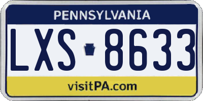 PA license plate LXS8633