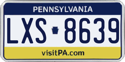 PA license plate LXS8639