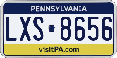 PA license plate LXS8656