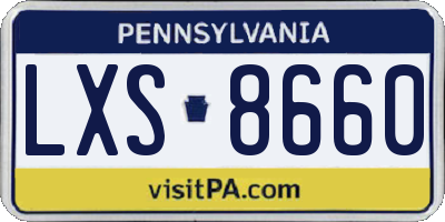 PA license plate LXS8660