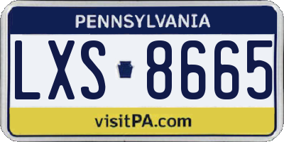 PA license plate LXS8665