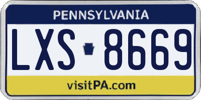 PA license plate LXS8669