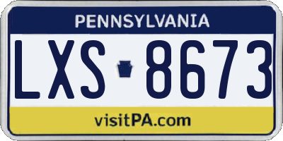 PA license plate LXS8673