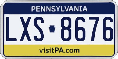 PA license plate LXS8676