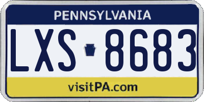 PA license plate LXS8683