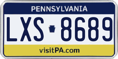 PA license plate LXS8689