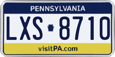 PA license plate LXS8710