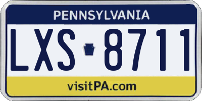 PA license plate LXS8711