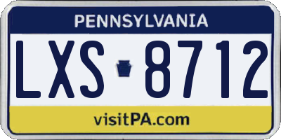 PA license plate LXS8712