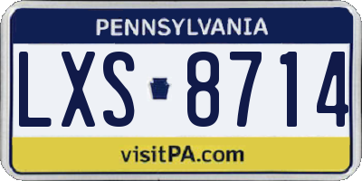 PA license plate LXS8714