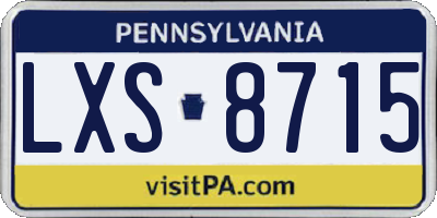 PA license plate LXS8715