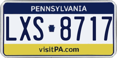 PA license plate LXS8717
