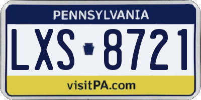 PA license plate LXS8721